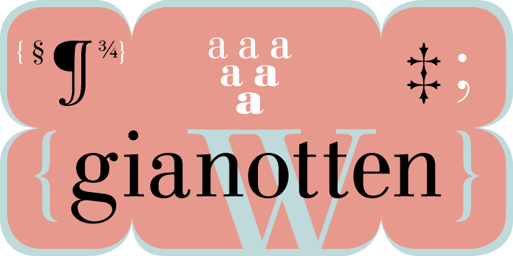 Przykład czcionki Linotype Gianotten Gianotten Bold Italic